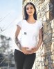 MijaCulture – 2 in 1 Maternity and nursing shirt top 95% Cotton 3074/M03 White